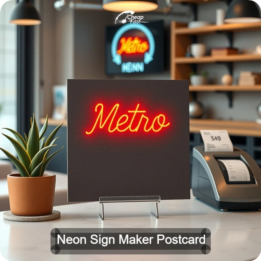 Neon Sign Maker Postcard Sample 08 · 5" x 5" design sample