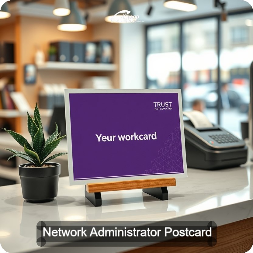 Network Administrator Postcard Sample 01 · 5" x 5" design sample