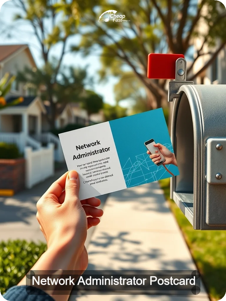 Network Administrator Postcard Sample 08 · 5" x 7" design sample