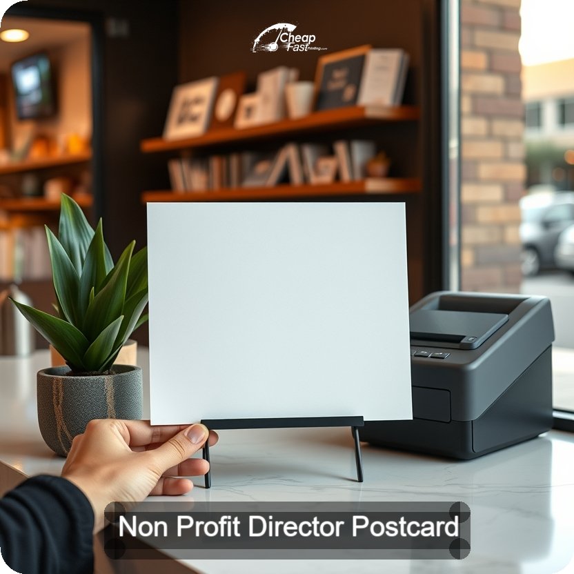 Non Profit Director Postcard Sample 01 · 5" x 5" design sample