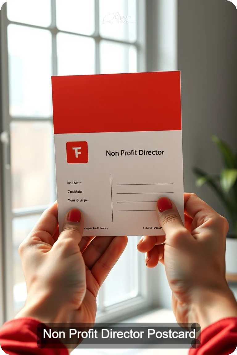 Non Profit Director Postcard Sample 06 · 4.5" x 11" design sample