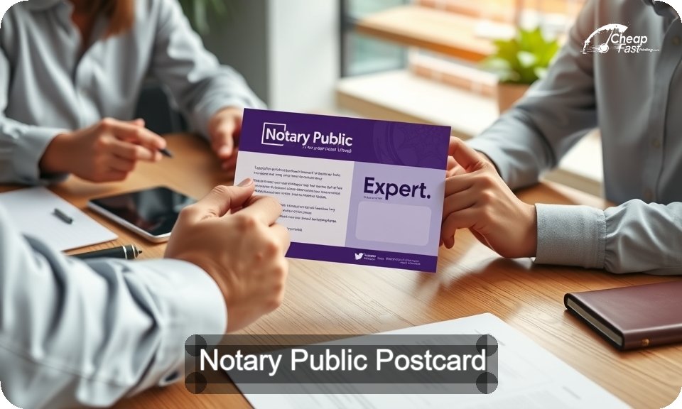 Notary Public Postcard Sample 01 · 4" x 9" design sample