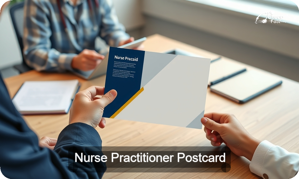 Nurse Practitioner Postcard Sample 01 · 4" x 9" design sample