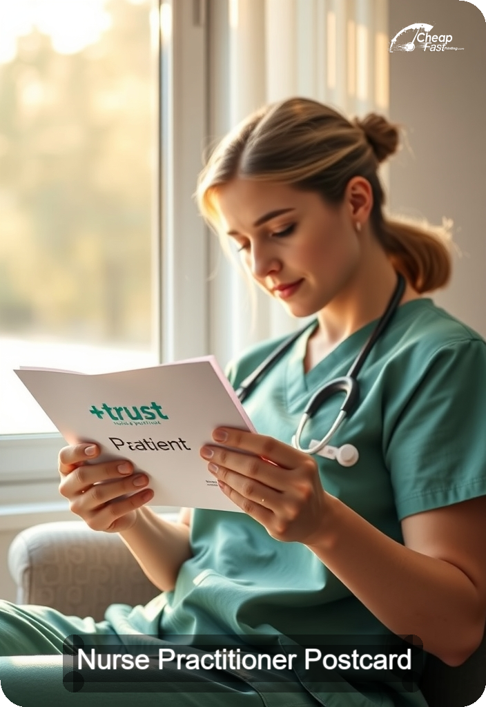 Nurse Practitioner Postcard Sample 02 · 4.5" x 6.5" design sample