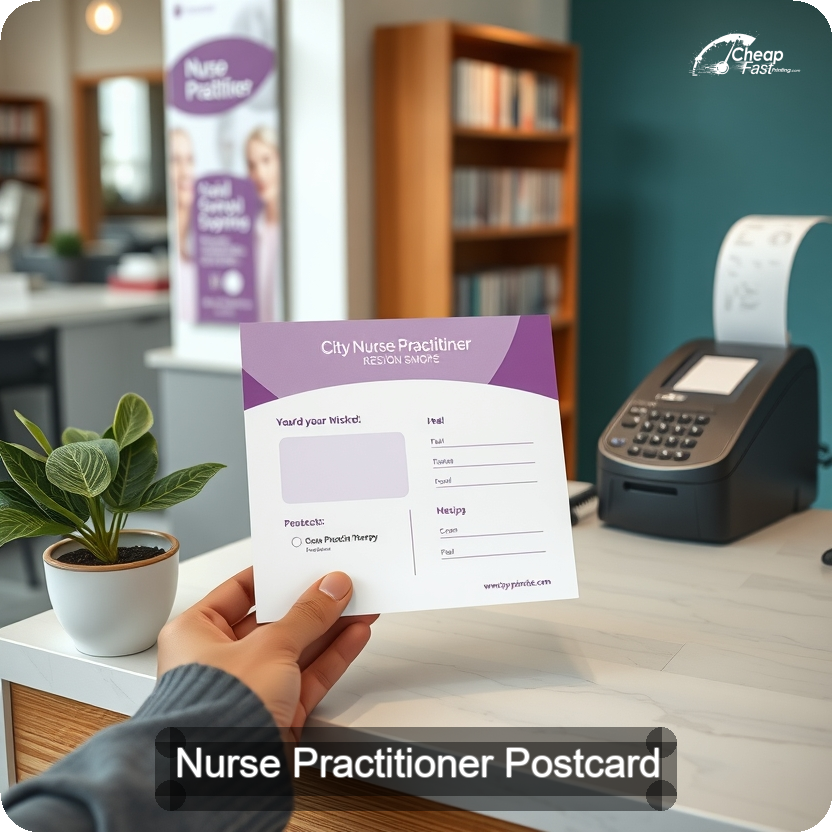 Nurse Practitioner Postcard Sample 09 · 5" x 5" design sample