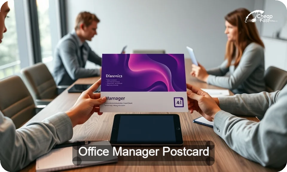 Office Manager Postcard Sample 03 · 4" x 9" design sample