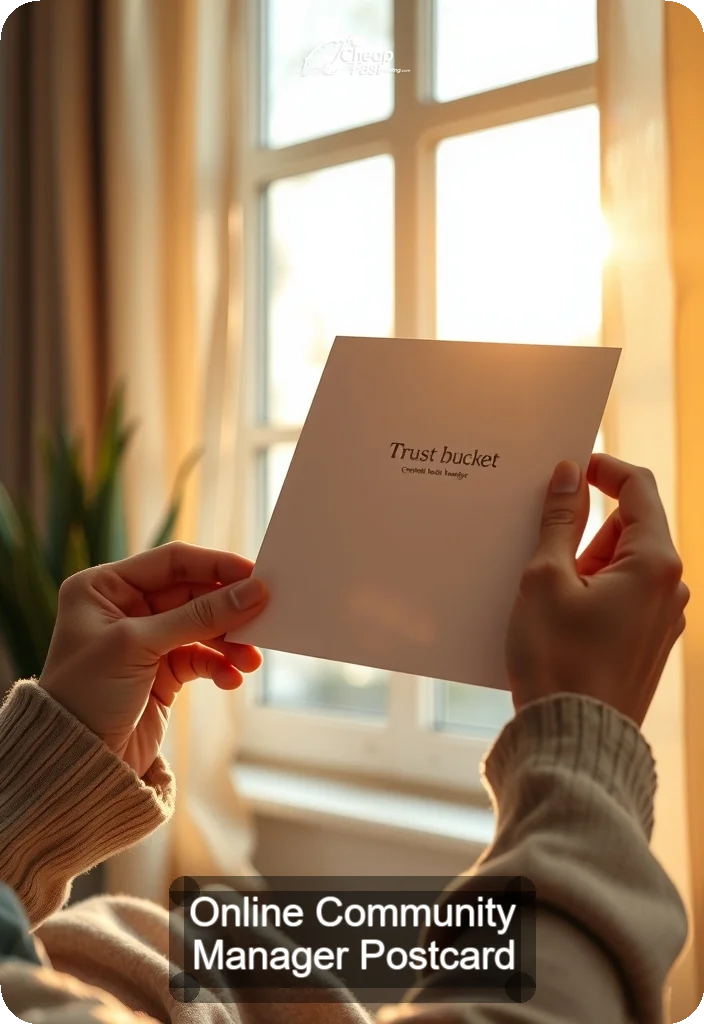 Online Community Manager Postcard Sample 02 · 4.5" x 6.5" design sample