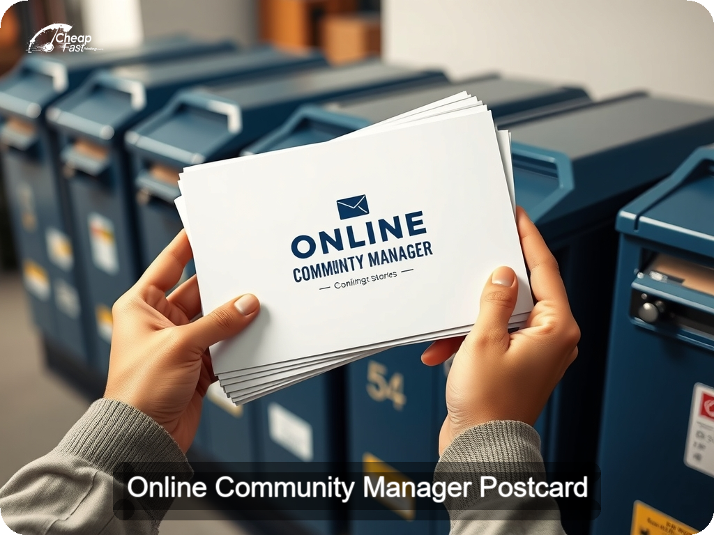 Online Community Manager Postcard Sample 03 · 6.5" x 9" design sample