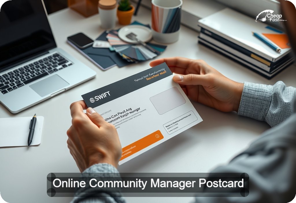 Online Community Manager Postcard Sample 05 · 4" x 6" design sample