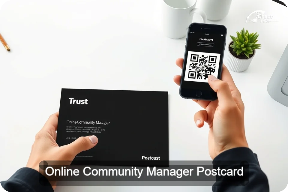 Online Community Manager Postcard Sample 07 · 6" x 9" design sample