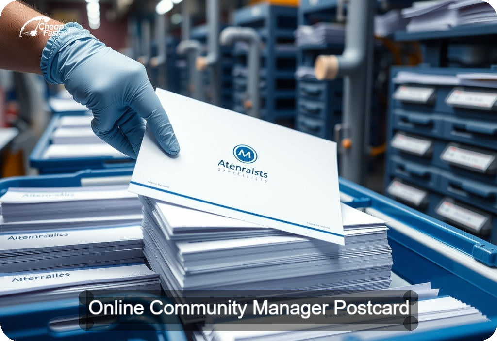 Online Community Manager Postcard Sample 08 · 6" x 11" design sample