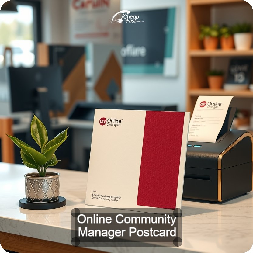 Online Community Manager Postcard Sample 09 · 5" x 5" design sample