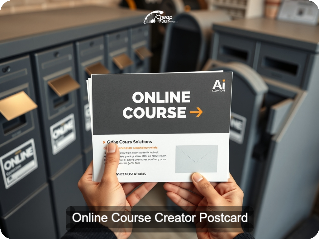 Online Course Creator Postcard Sample 05 · 6.5" x 9" design sample