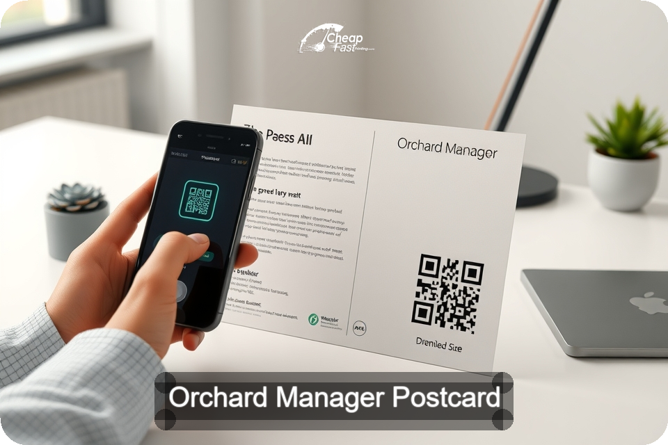 Orchard Manager Postcard Sample 01 · 6" x 9" design sample