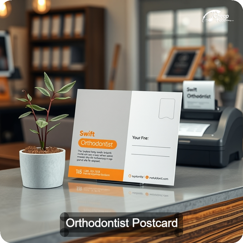 Orthodontist Postcard Sample 03 · 5" x 5" design sample