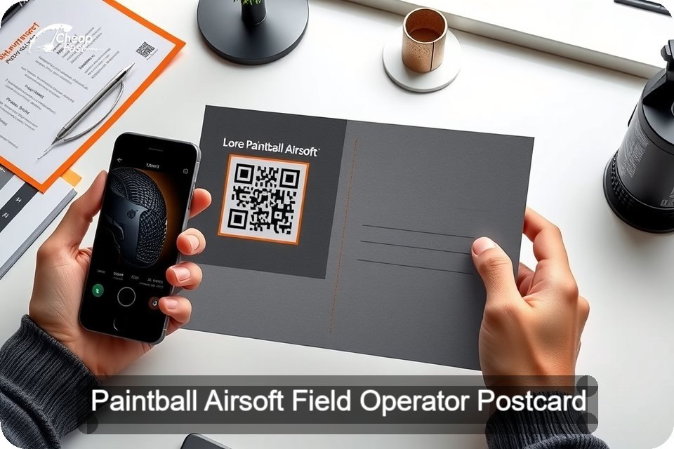 Paintball Airsoft Field Operator Postcard Sample 02 · 6" x 9" design sample