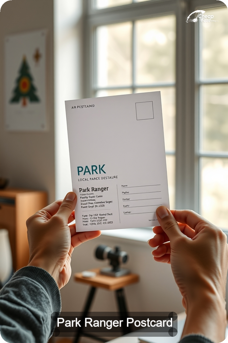 Park Ranger Postcard Sample 01 · 4.5" x 11" design sample