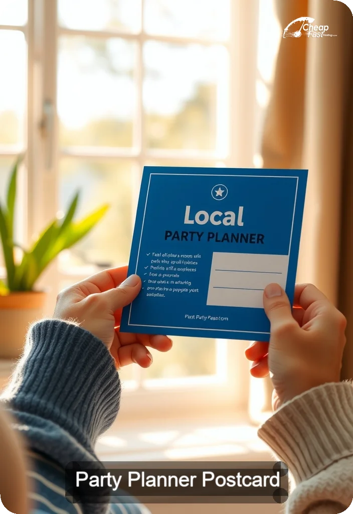 Party Planner Postcard Sample 07 · 4.5" x 6.5" design sample