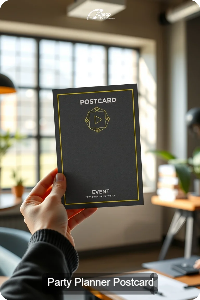 Party Planner Postcard Sample 09 · 4.5" x 11" design sample