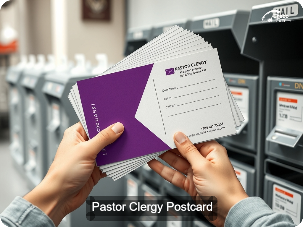 Pastor Clergy Postcard Sample 03 · 6.5" x 9" design sample