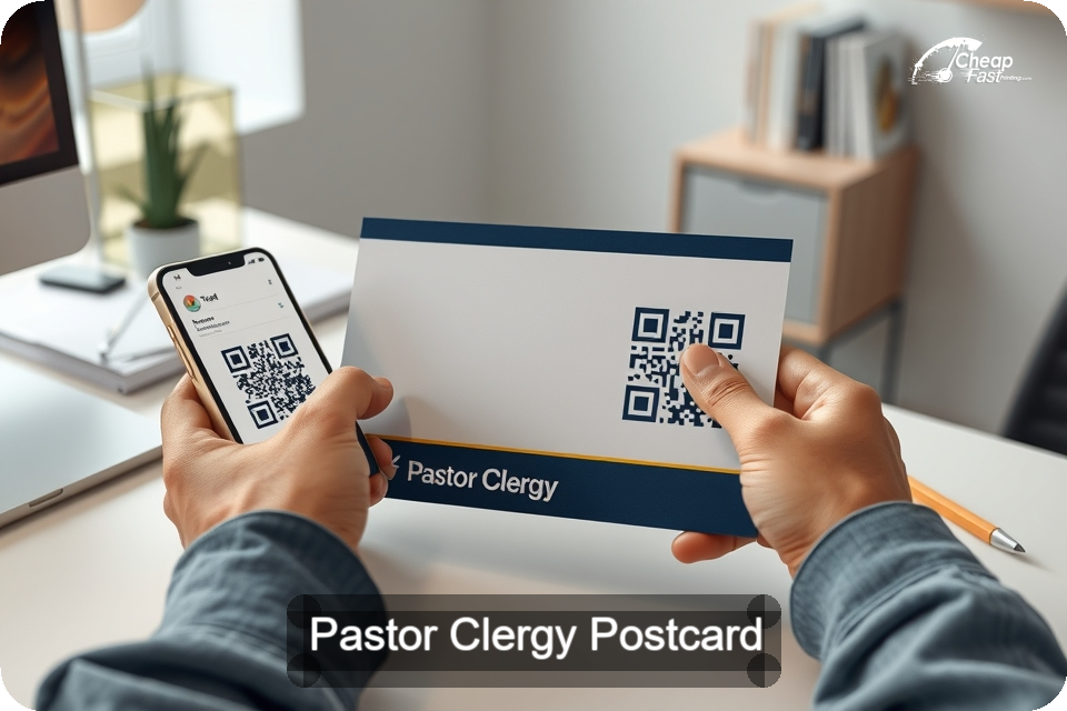 Pastor Clergy Postcard Sample 07 · 6" x 9" design sample