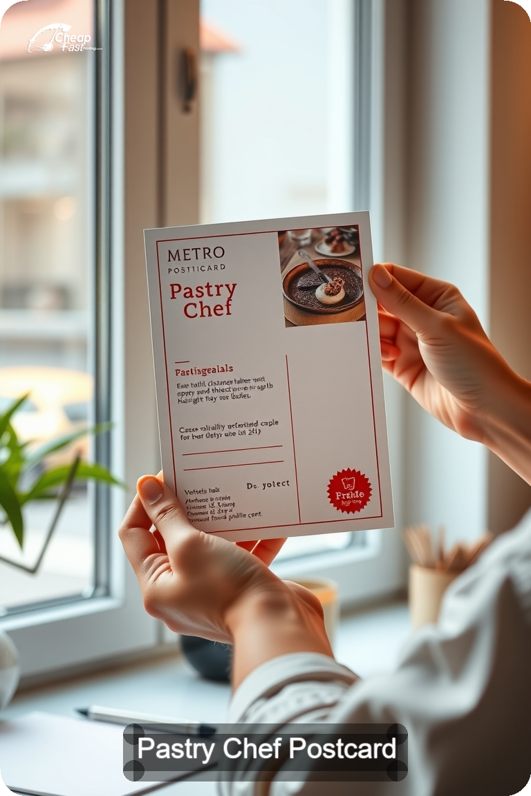 Pastry Chef Postcard Sample 03 · 4.5" x 11" design sample