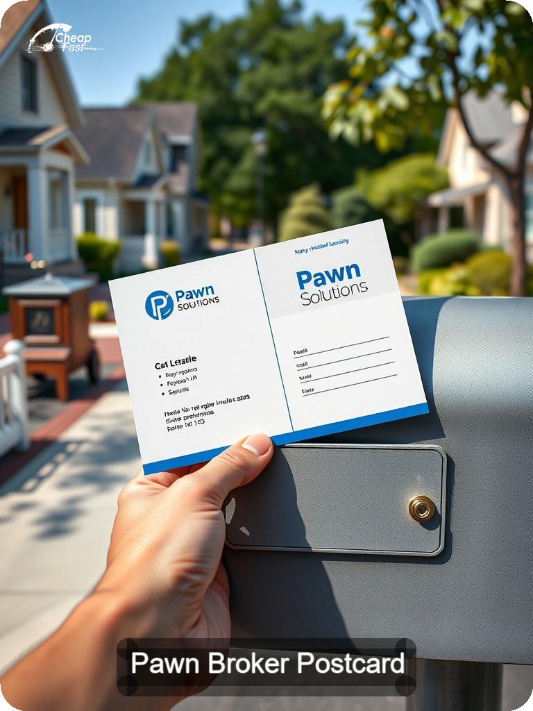 Pawn Broker Postcard Sample 02 · 5" x 7" design sample