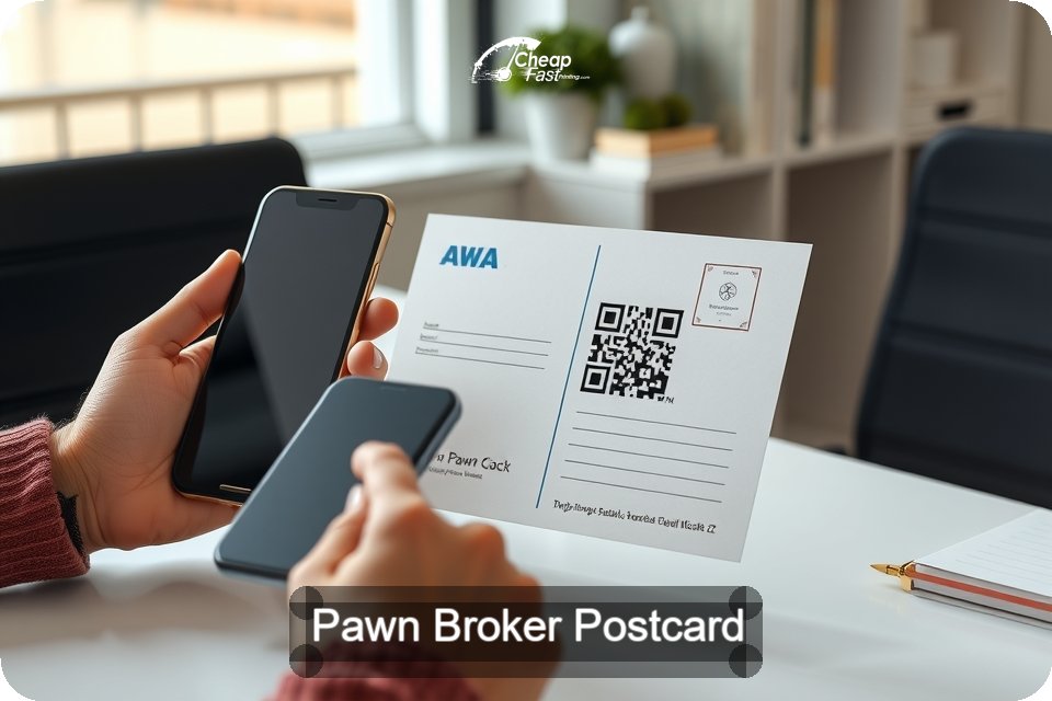 Pawn Broker Postcard Sample 03 · 6" x 9" design sample