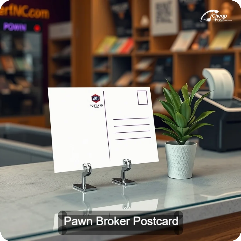 Pawn Broker Postcard Sample 05 · 5" x 5" design sample