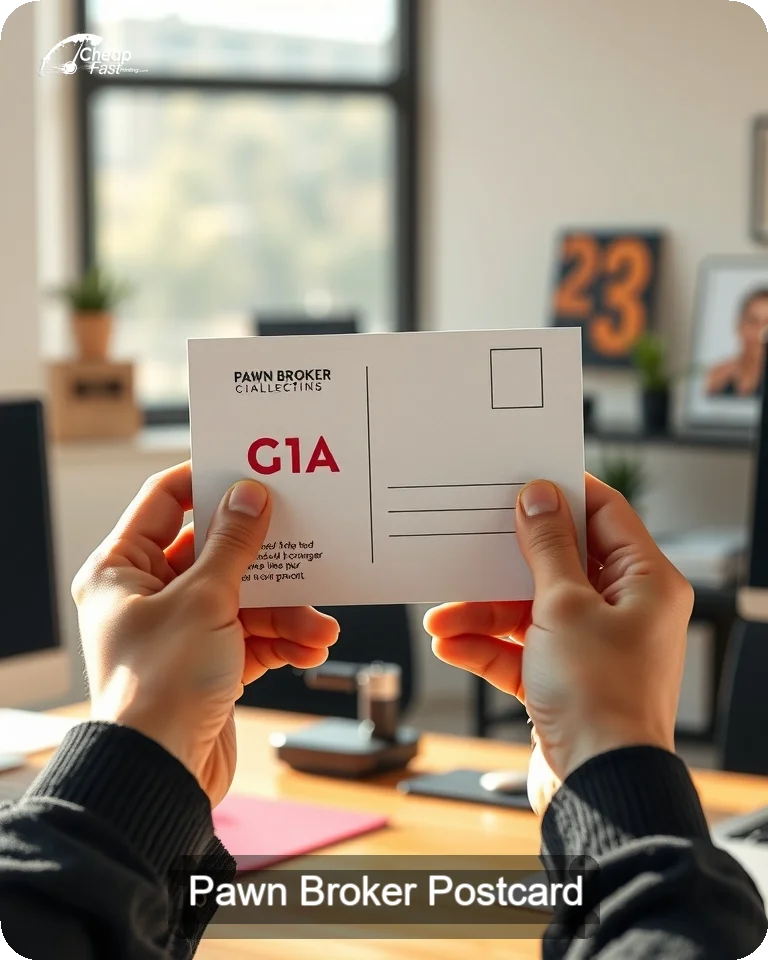 Pawn Broker Postcard Sample 06 · 4.25" x 5.5" design sample