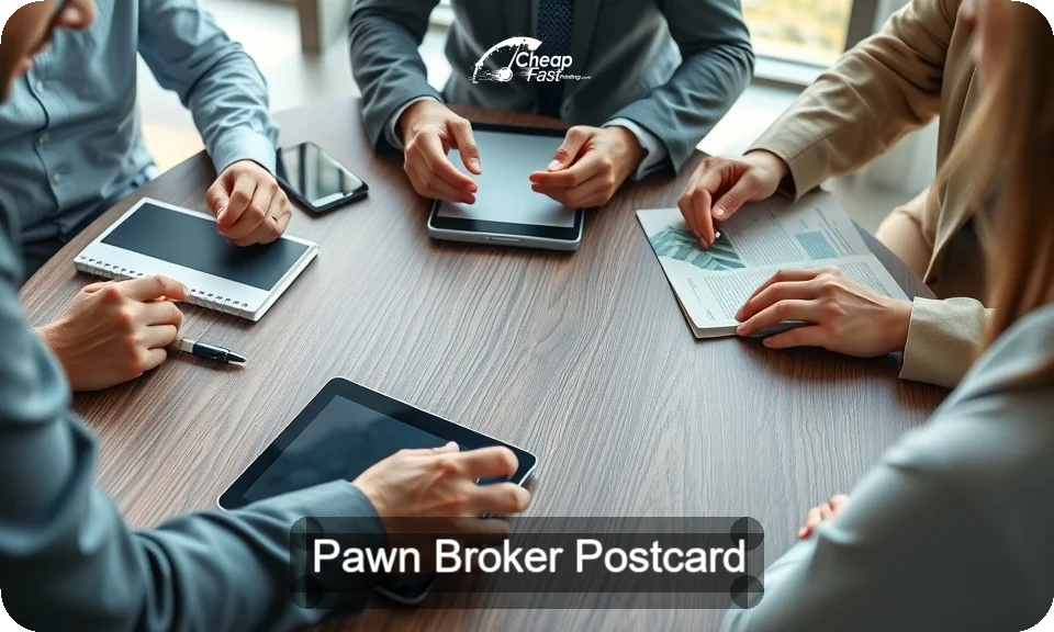 Pawn Broker Postcard Sample 07 · 4" x 9" design sample