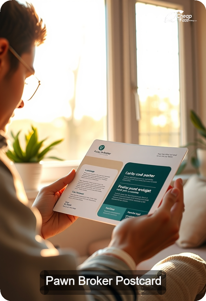 Pawn Broker Postcard Sample 08 · 4.5" x 6.5" design sample