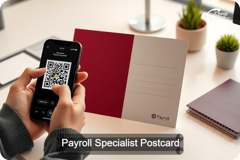 Payroll Specialist Postcard Sample 04 · 6" x 9" design sample
