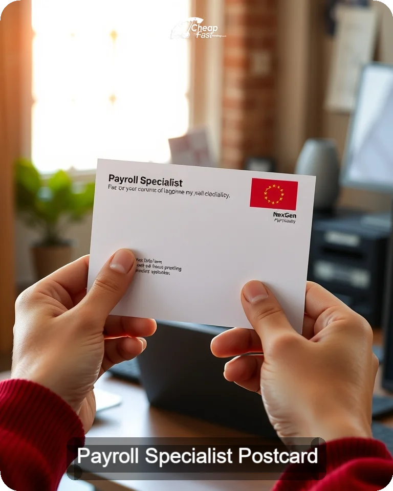 Payroll Specialist Postcard Sample 07 · 4.25" x 5.5" design sample