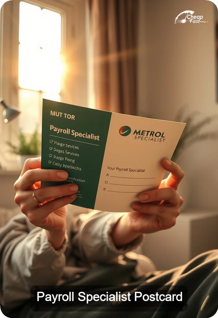 Payroll Specialist Postcard Sample 09 · 4.5" x 6.5" design sample
