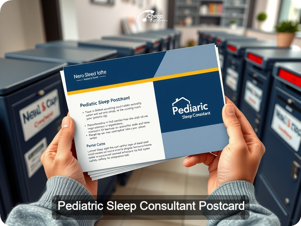 Pediatric Sleep Consultant Postcard Sample 04 · 6.5" x 9" design sample