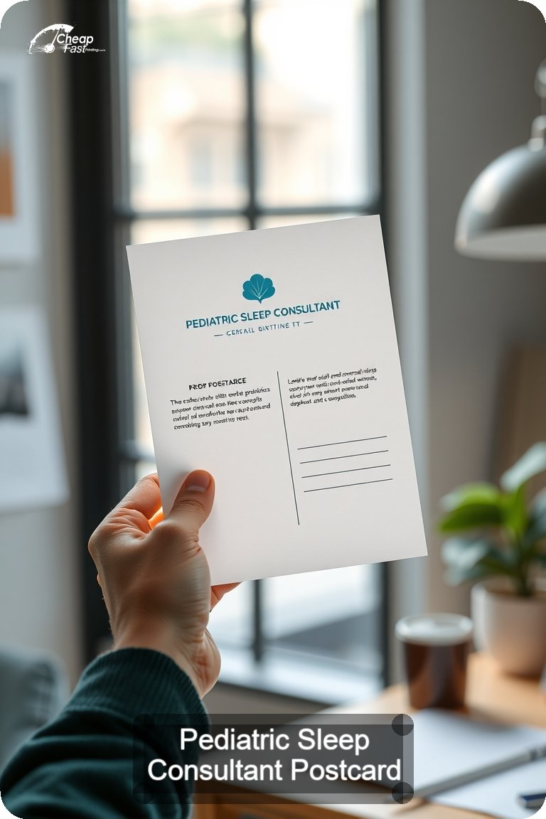 Pediatric Sleep Consultant Postcard Sample 05 · 4.5" x 11" design sample