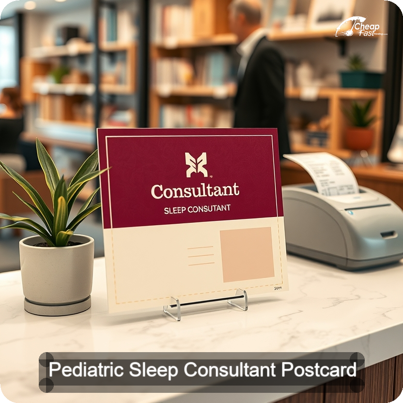 Pediatric Sleep Consultant Postcard Sample 10 · 5" x 5" design sample
