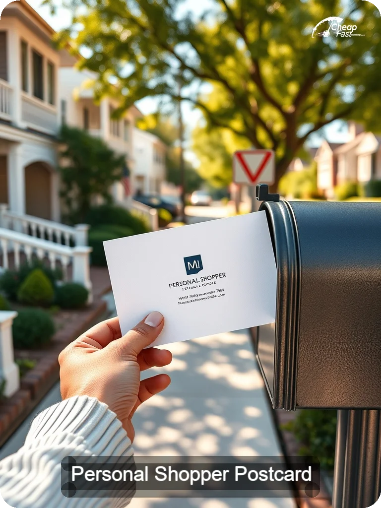 Personal Shopper Postcard Sample 05 · 5" x 7" design sample