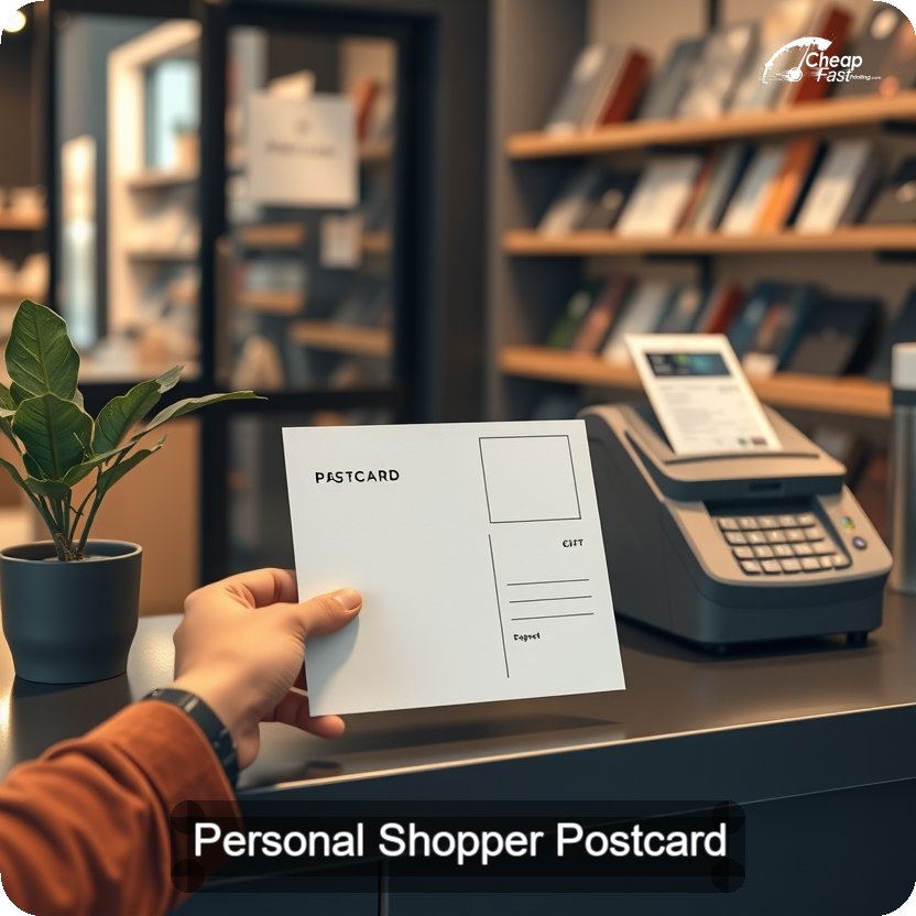 Personal Shopper Postcard Sample 08 · 5" x 5" design sample