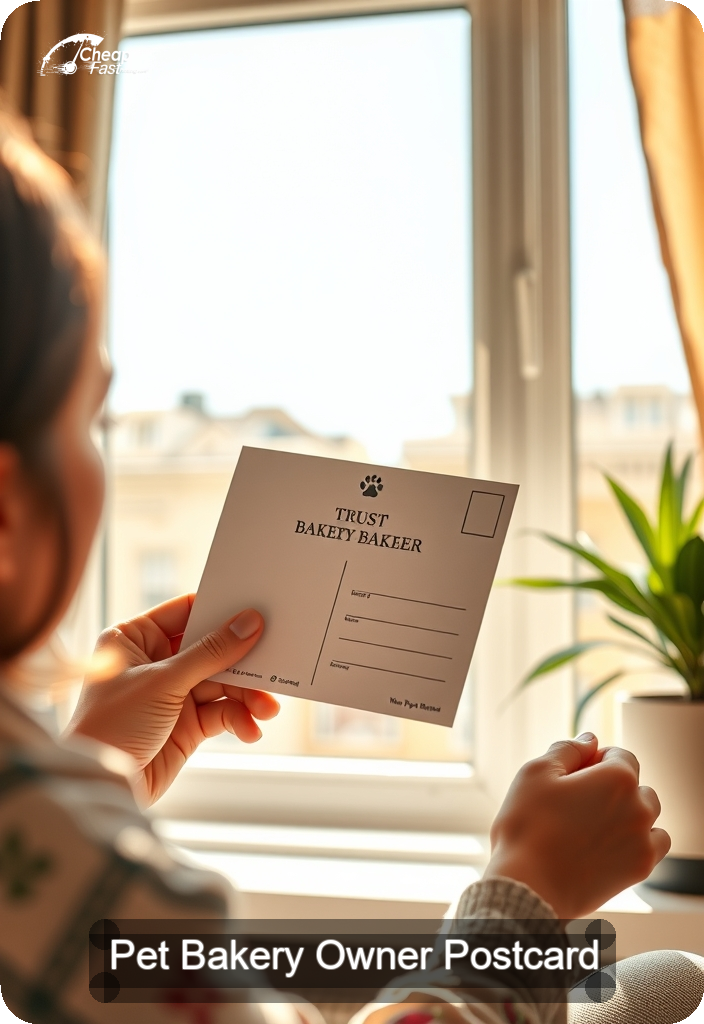 Pet Bakery Owner Postcard Sample 02 · 4.5" x 6.5" design sample