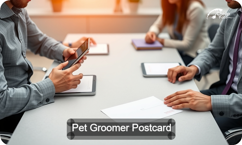 Pet Groomer Postcard Sample 01 · 4" x 9" design sample