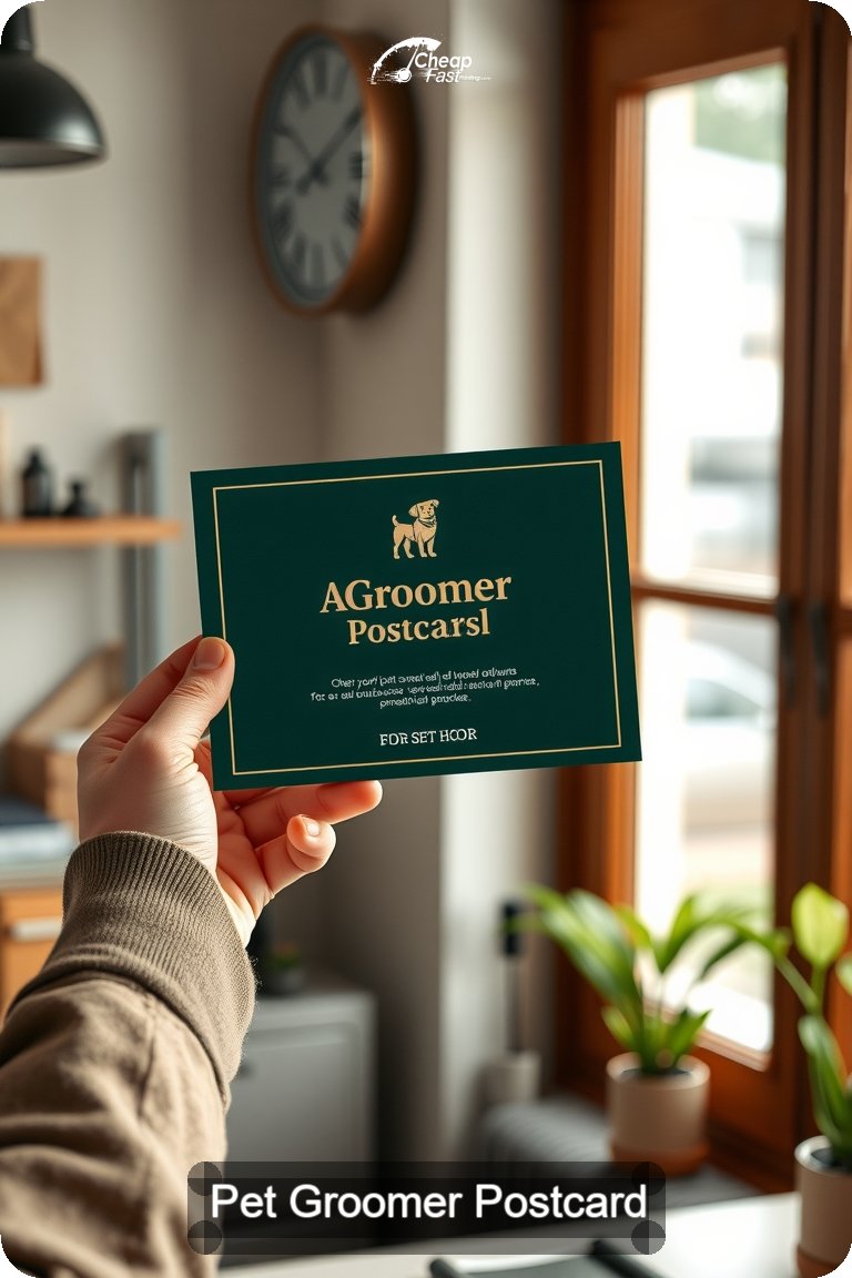 Pet Groomer Postcard Sample 04 · 4.5" x 11" design sample