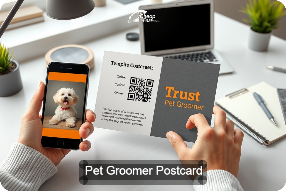 Pet Groomer Postcard Sample 07 · 6" x 9" design sample