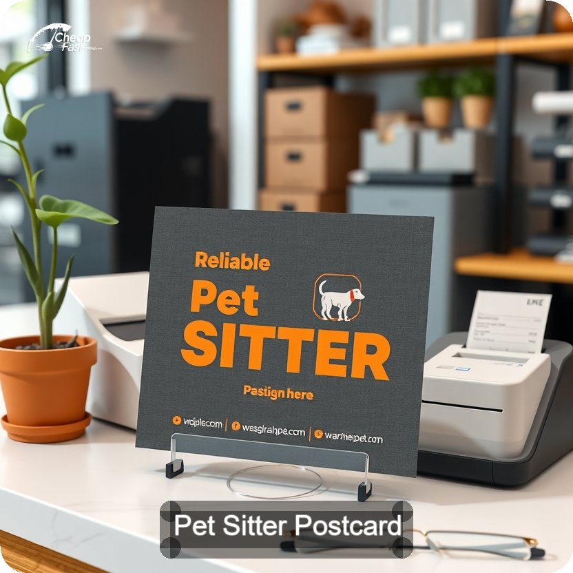 Pet Sitter Postcard Sample 02 · 5" x 5" design sample