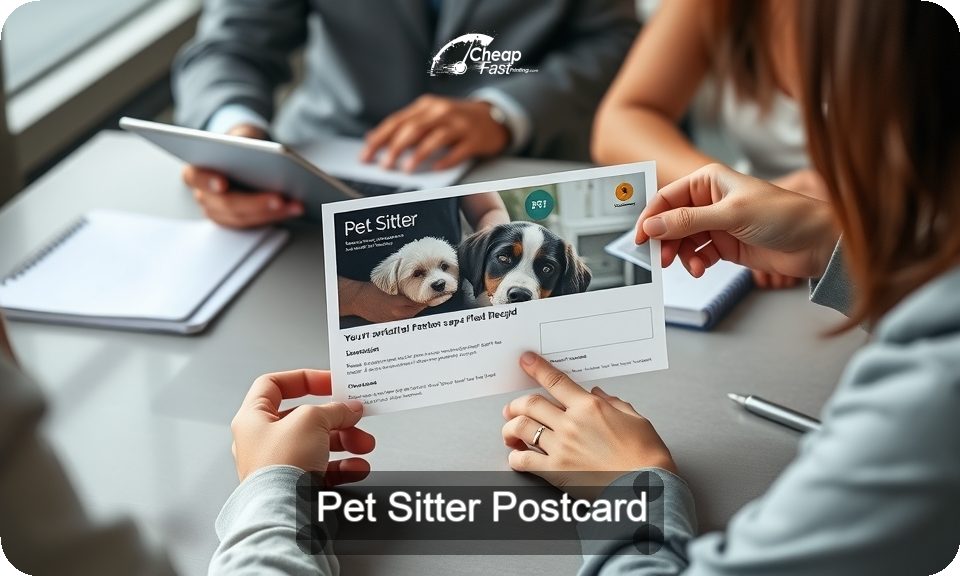Pet Sitter Postcard Sample 04 · 4" x 9" design sample
