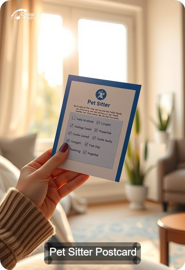 Pet Sitter Postcard Sample 05 · 4.5" x 6.5" design sample