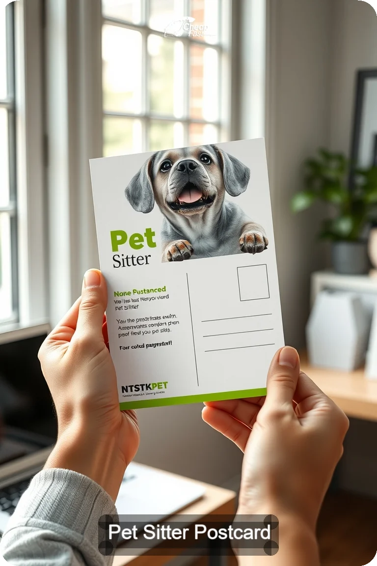 Pet Sitter Postcard Sample 07 · 4.5" x 11" design sample