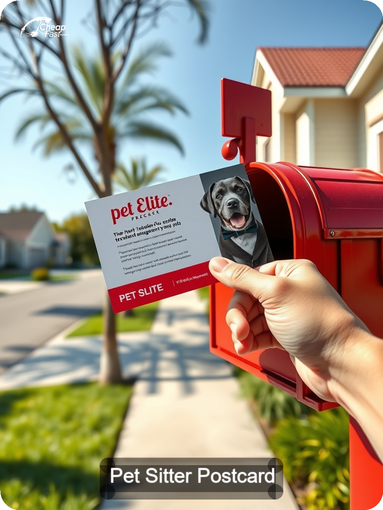 Pet Sitter Postcard Sample 09 · 5" x 7" design sample