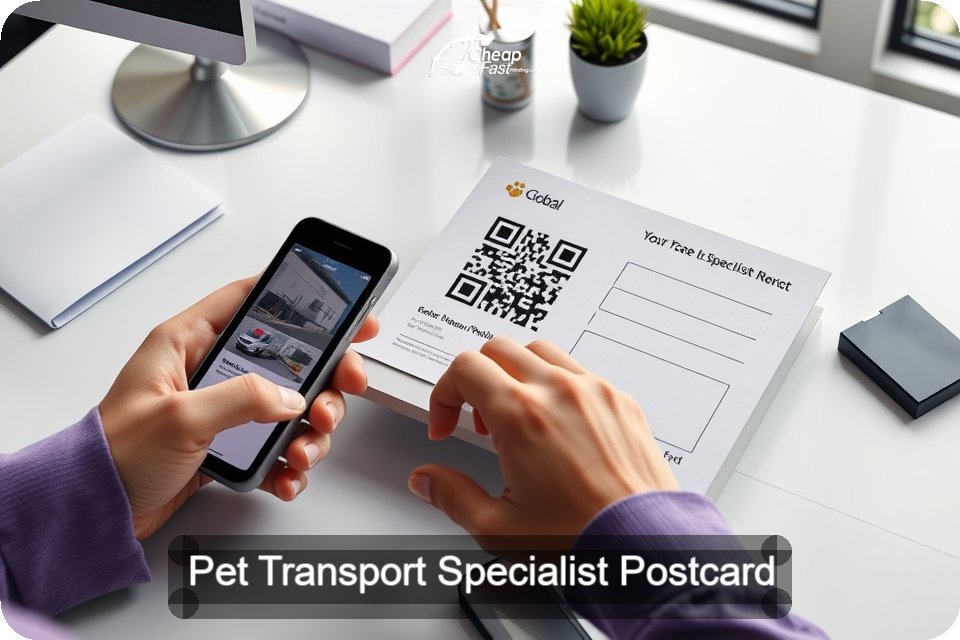Pet Transport Specialist Postcard Sample 03 · 6" x 9" design sample